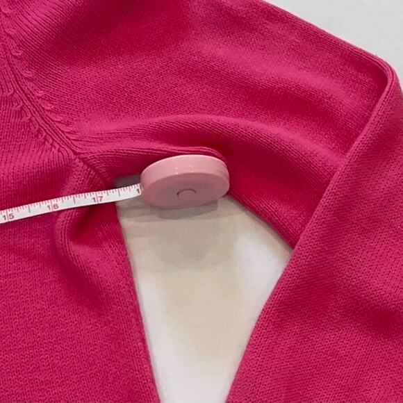 Liz Claiborne Pink Cotton Long Sleeve Turtleneck Sweater Gold Button Neck, L - Picture 7 of 10
